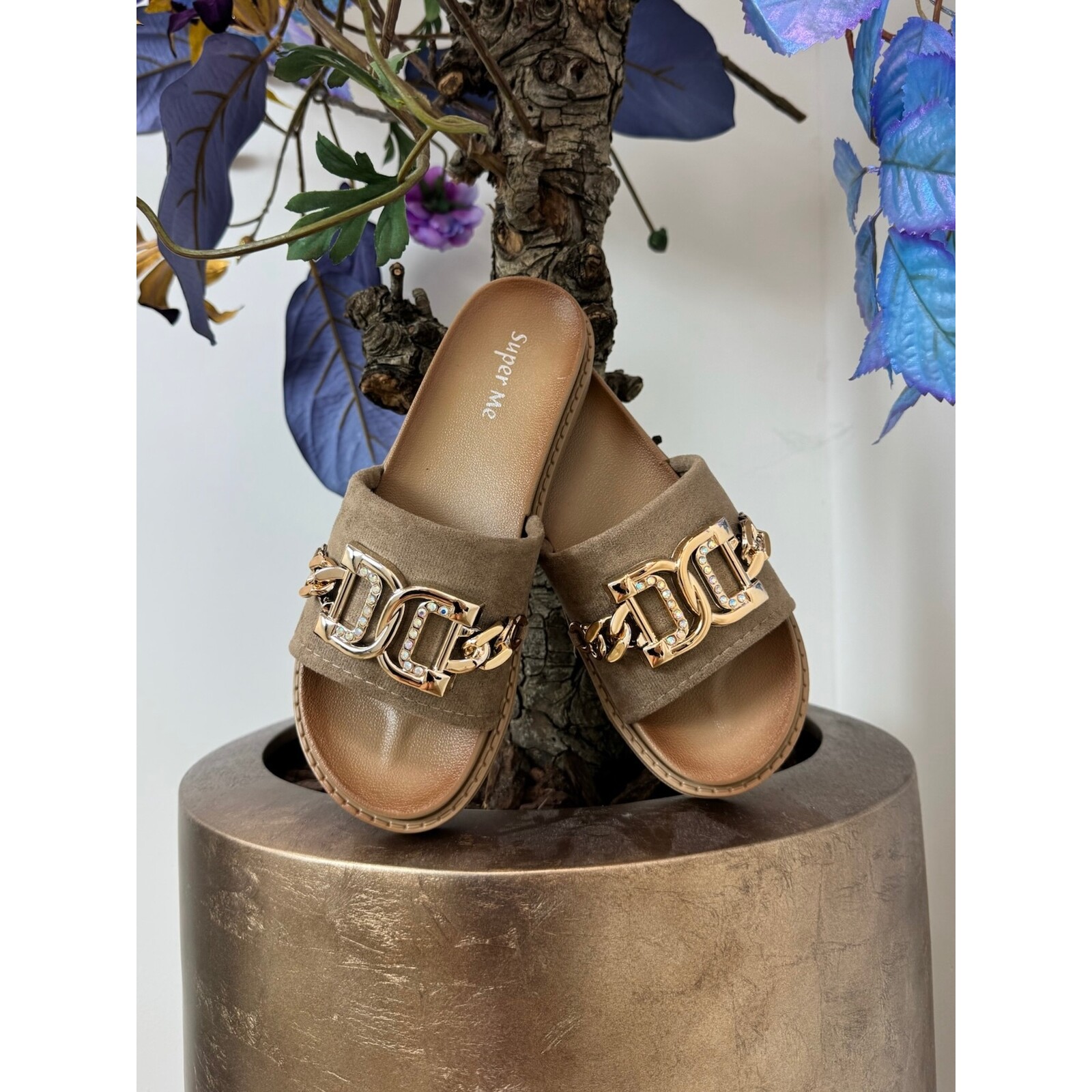 Slippers suede Gold X12-PL Khaki