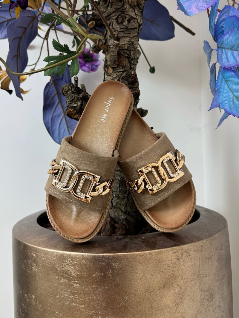 Slippers suede Gold X12-PL Khaki