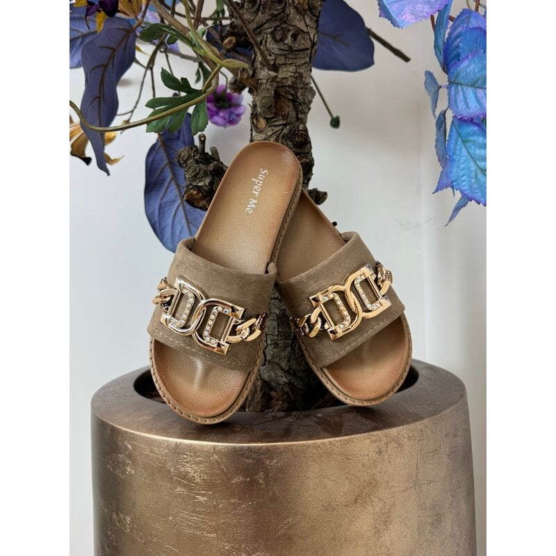 Slippers suede Gold X12-PL Khaki