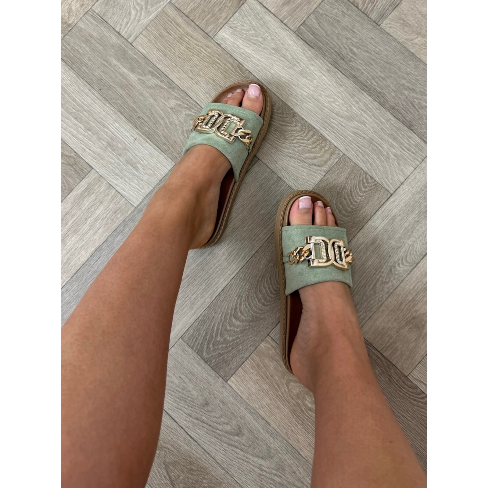 Slippers suede Gold X12-PL Mint