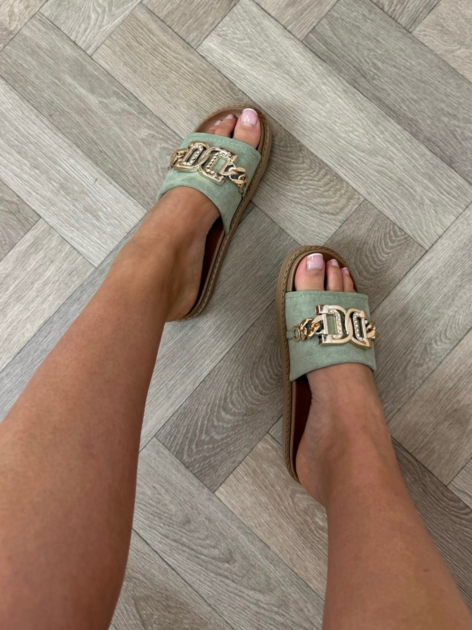 Slippers suede Gold X12-PL Mint