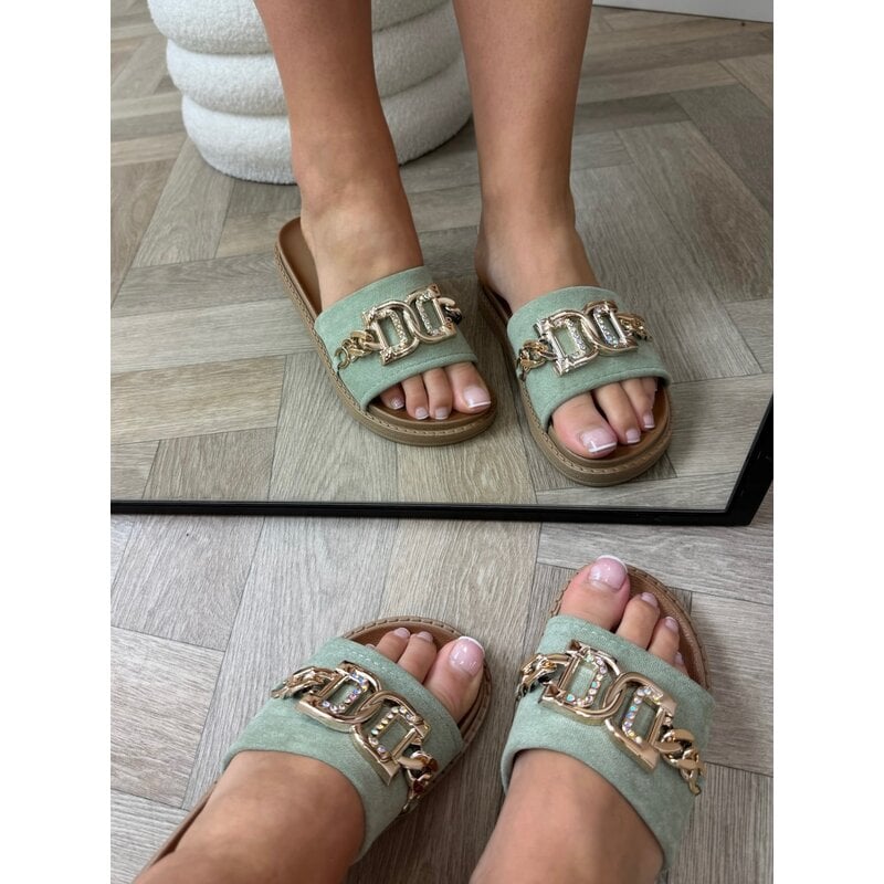Slippers suede Gold X12-PL Mint