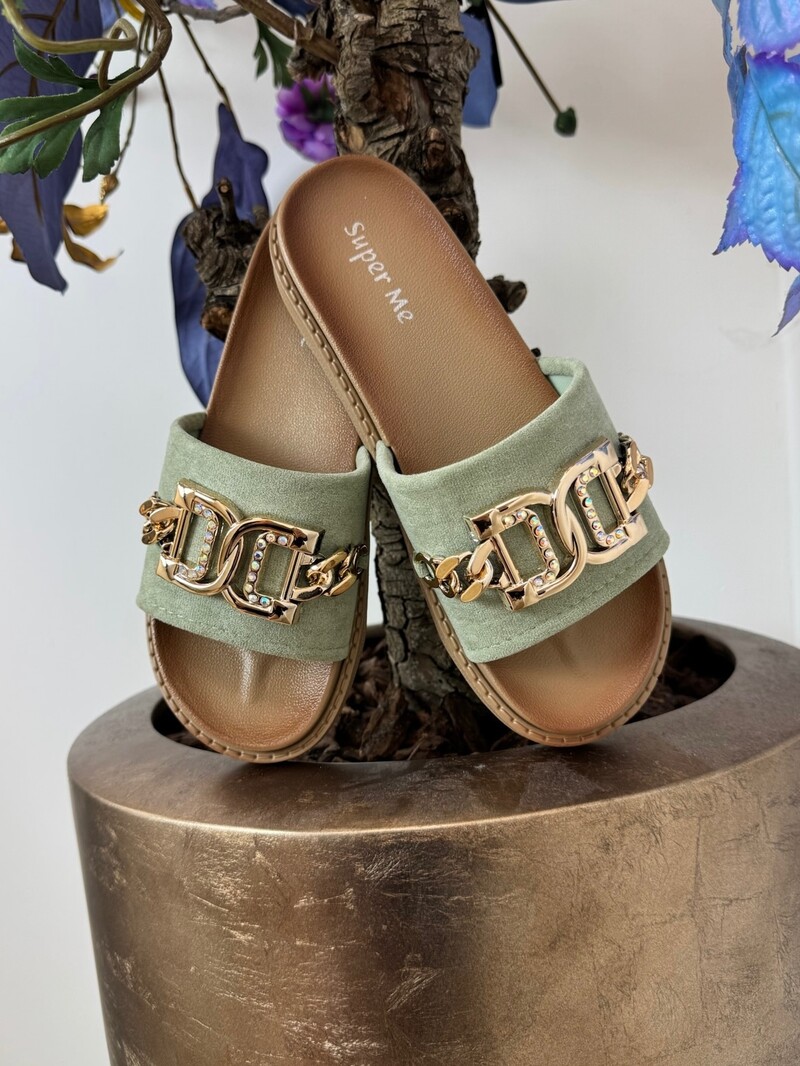 Slippers suede Gold X12-PL Mint
