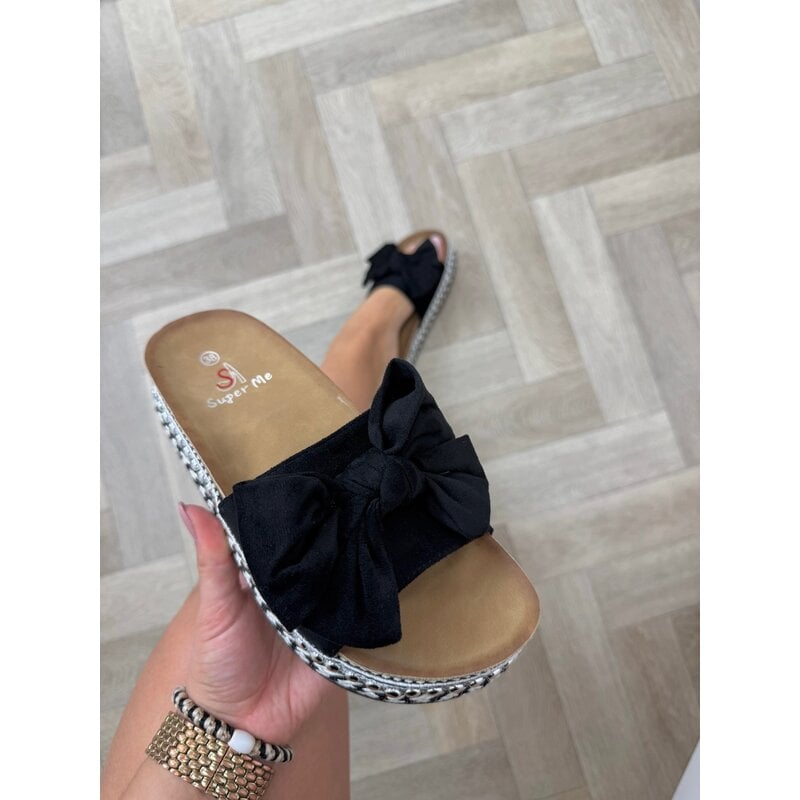 Slippers Suede Strik 22-42 Black