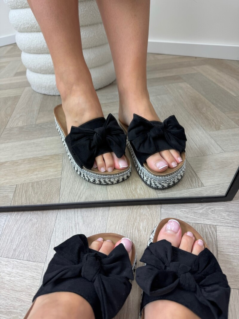 Slippers Suede Strik 22-42 Black