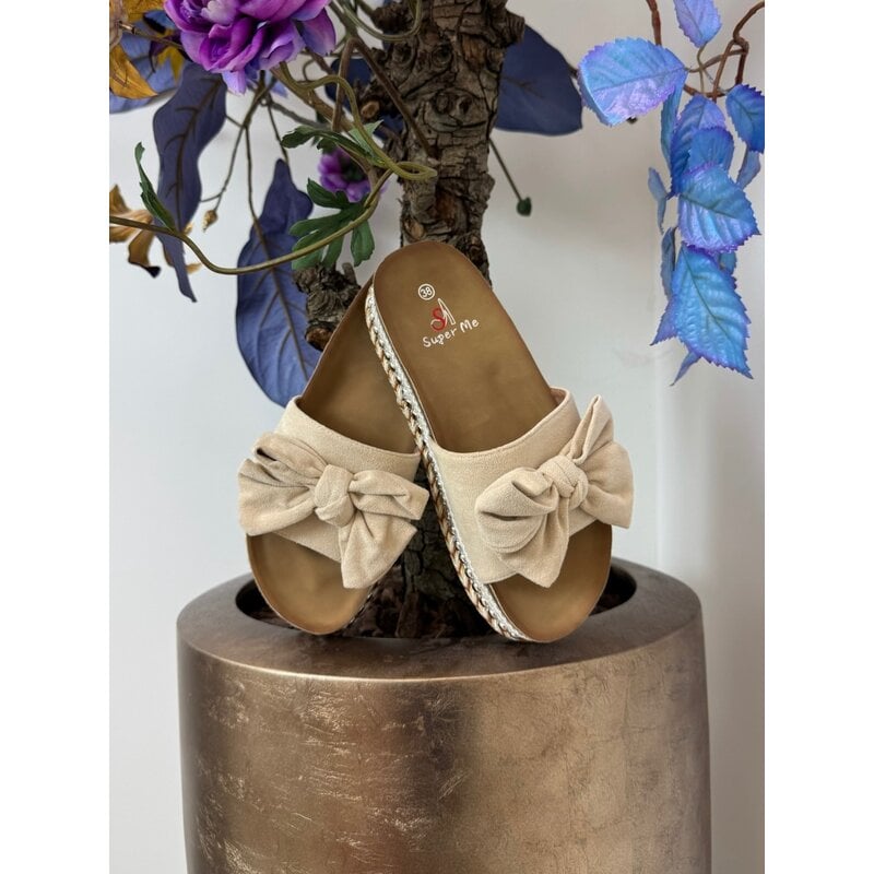 Slippers Suede Strik 22-42 Beige