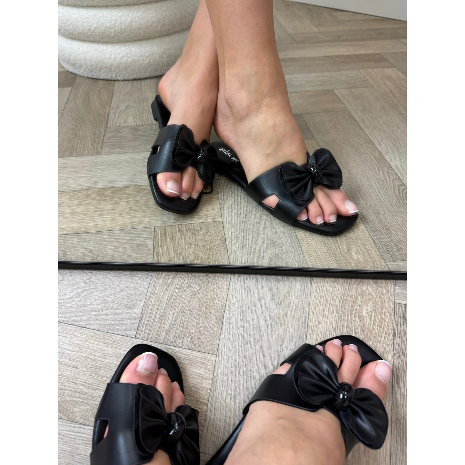 Slippers Bow Bella H005-PL Black