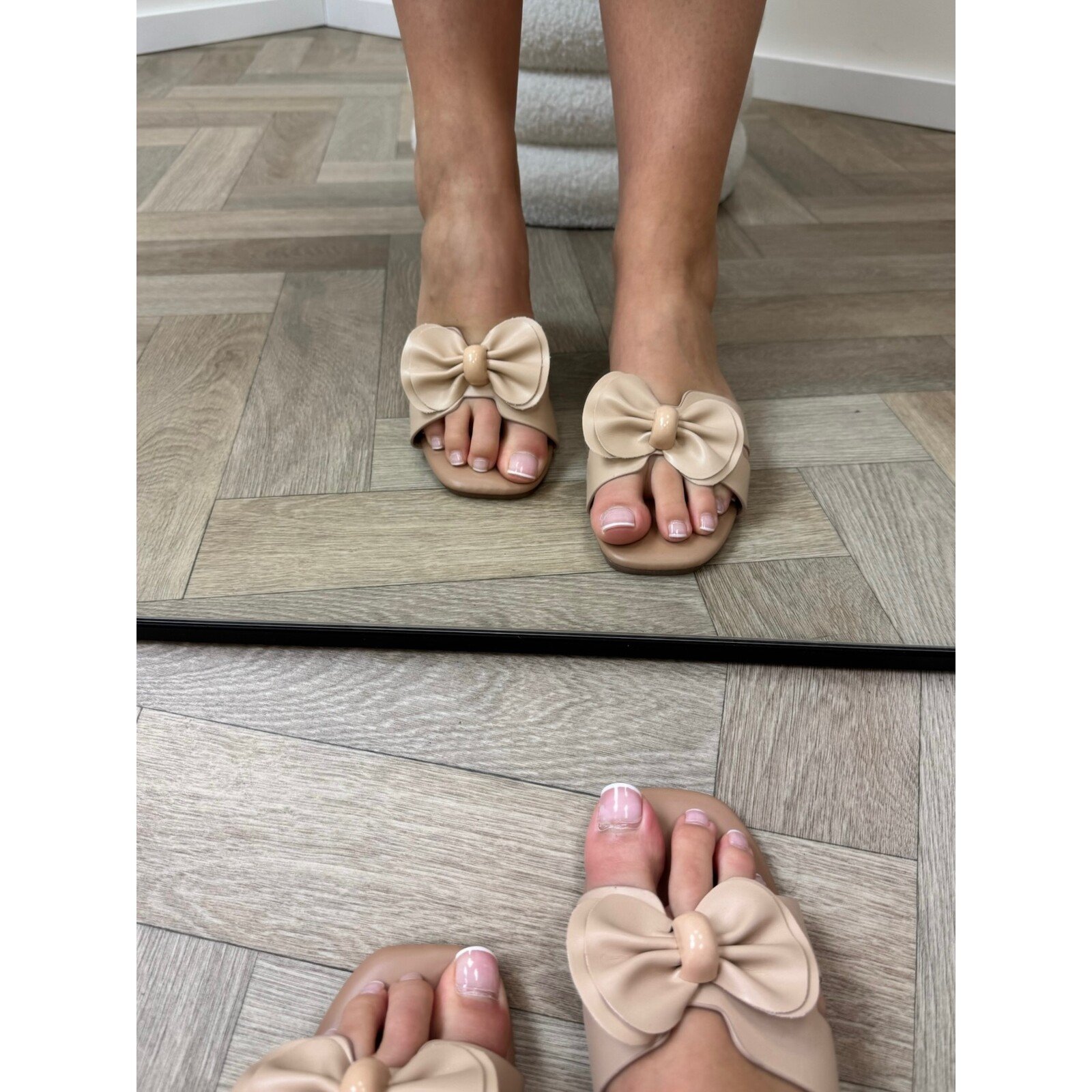 Slippers Bow Bella H005-PL Beige