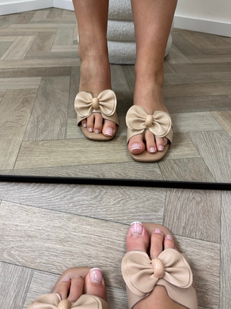 Slippers Bow Bella H005-PL Beige
