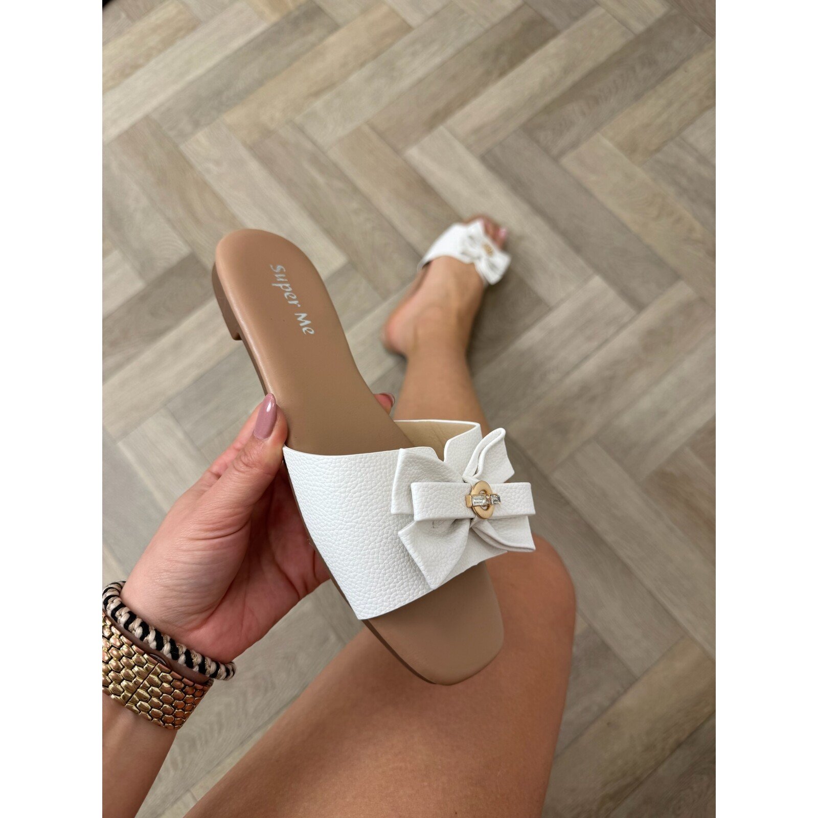 Slippers Gina Strikje HL003-PL White