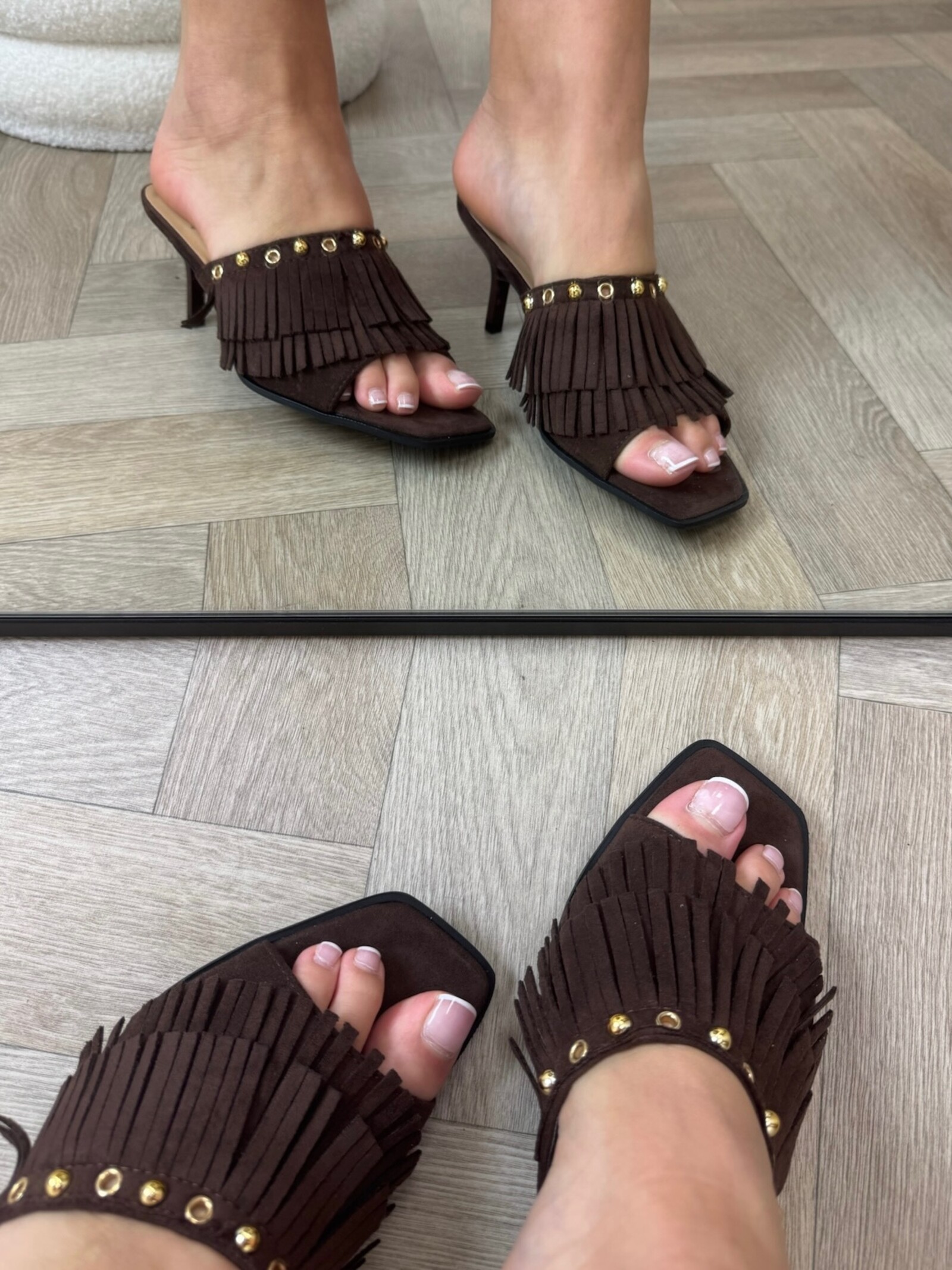 Heels Franje Suede 826 Choco