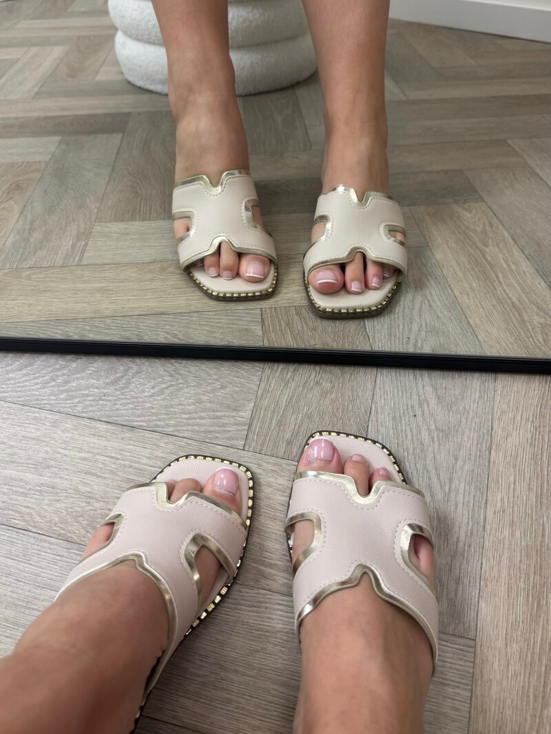 Slipper Tristany With Gold CH031 Beige