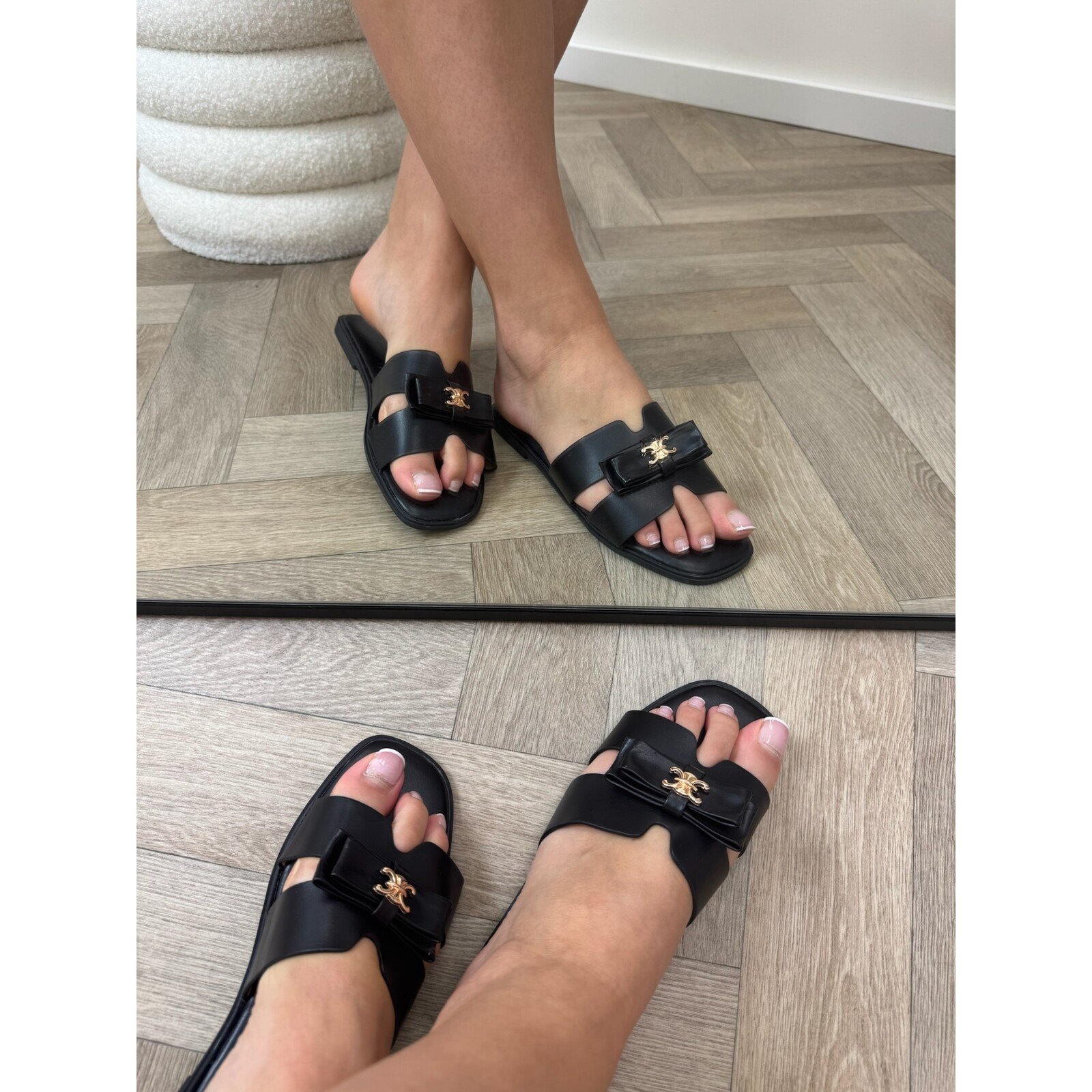 Slippers Strik Leyla H011-PL Black