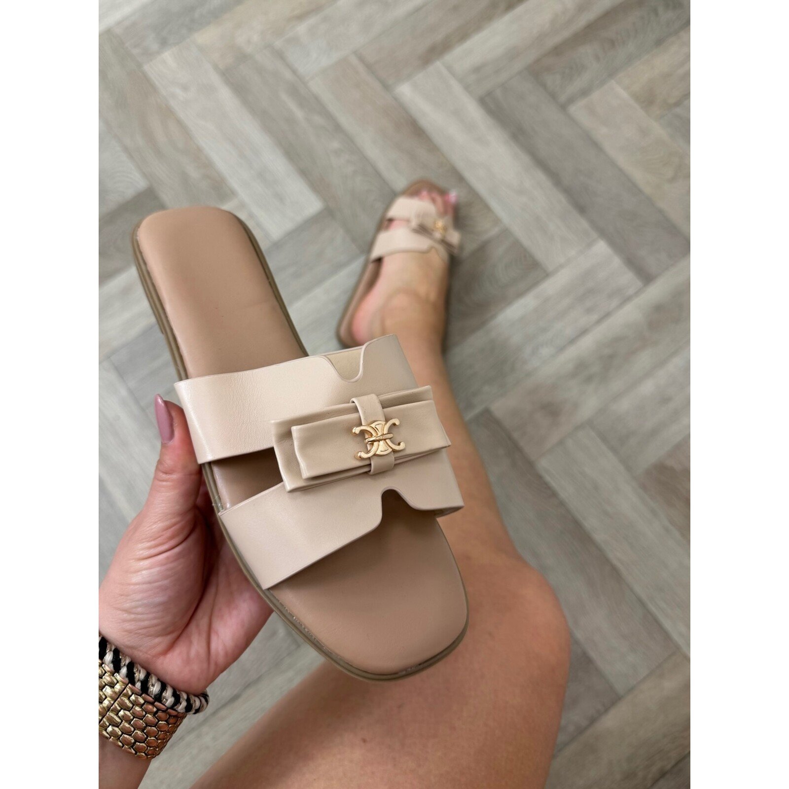 Slippers Strik Leyla H011-PL Beige