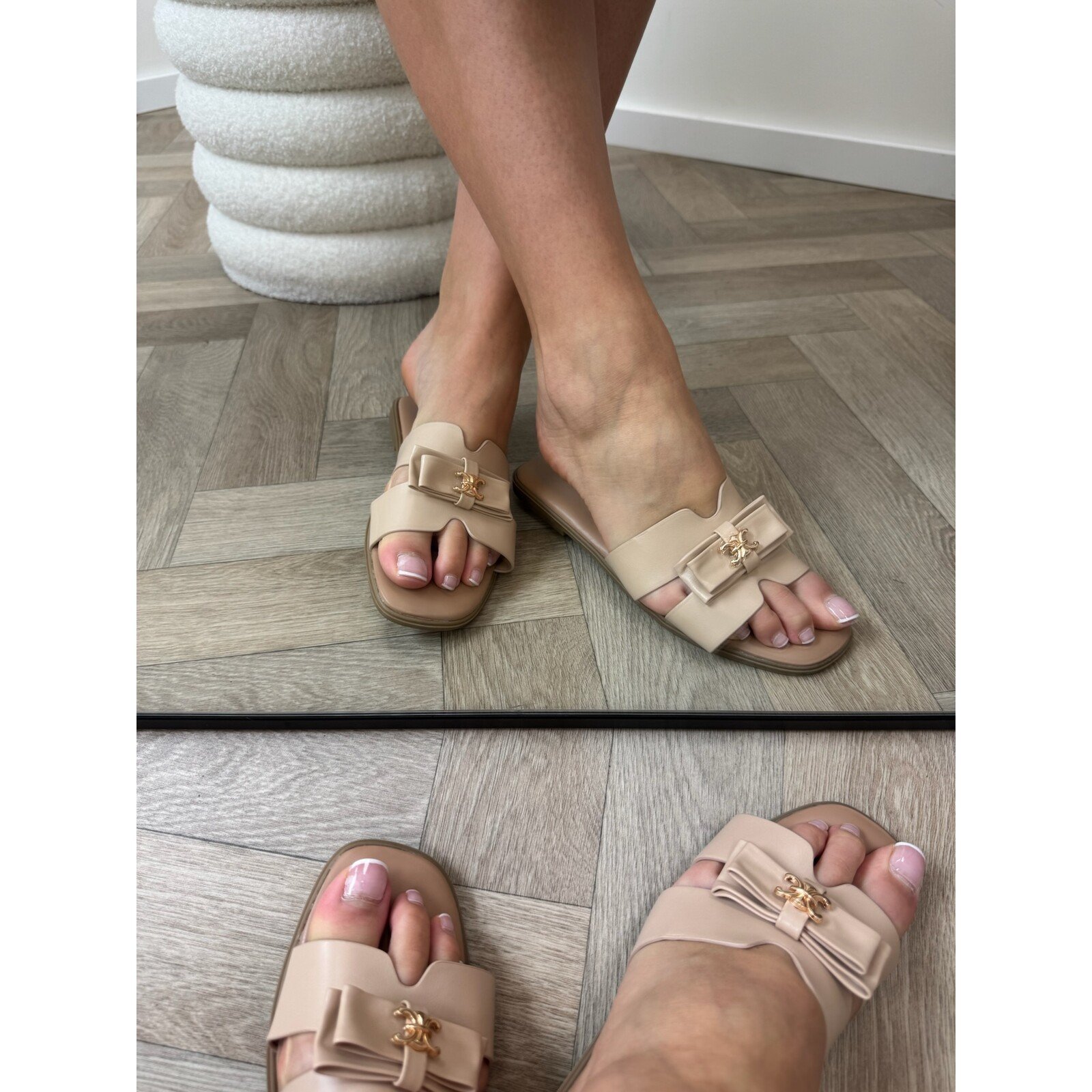 Slippers Strik Leyla H011-PL Beige