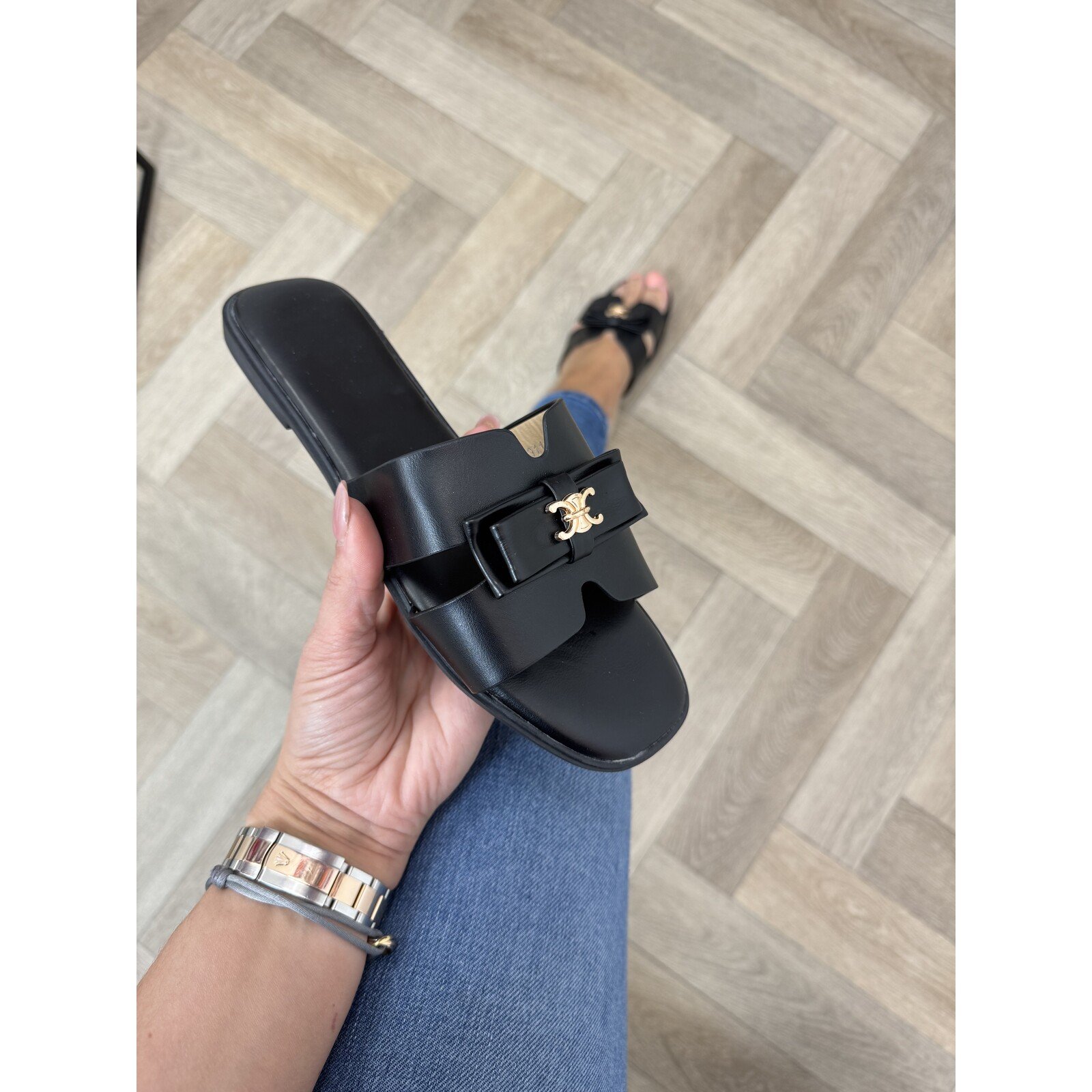 Slippers Strik Leyla H011-PL Black