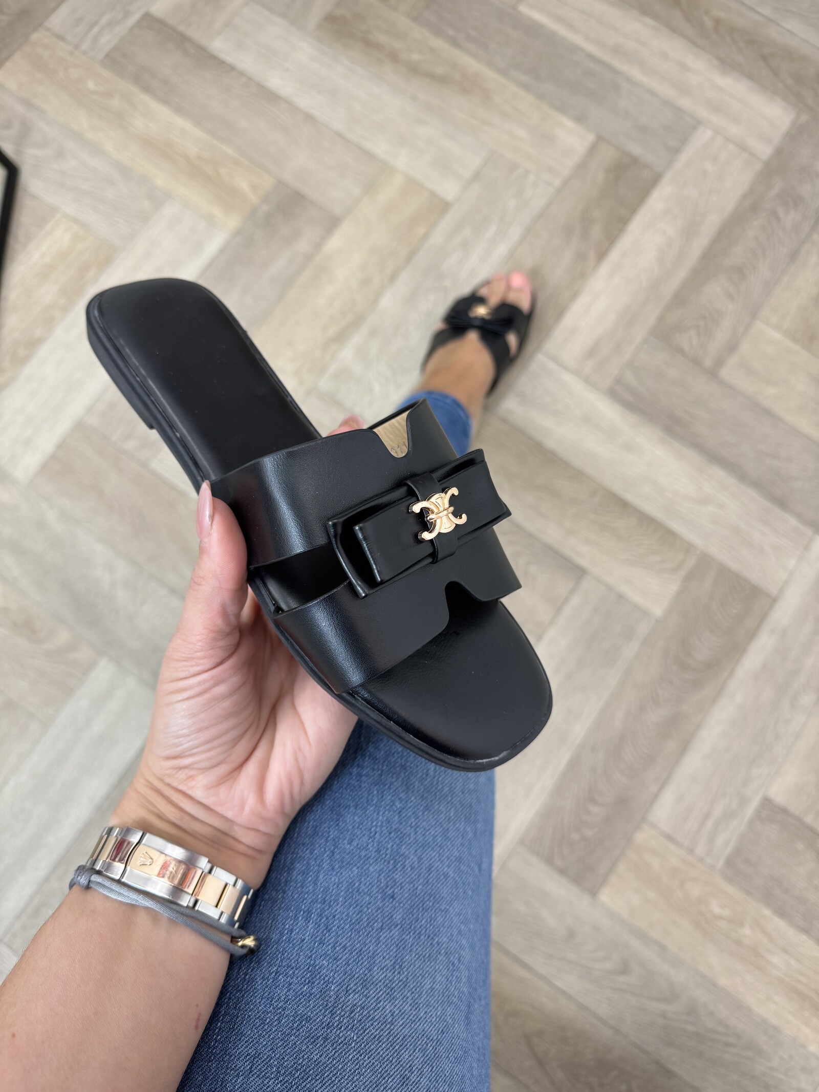 Slippers Strik Leyla H011-PL Black