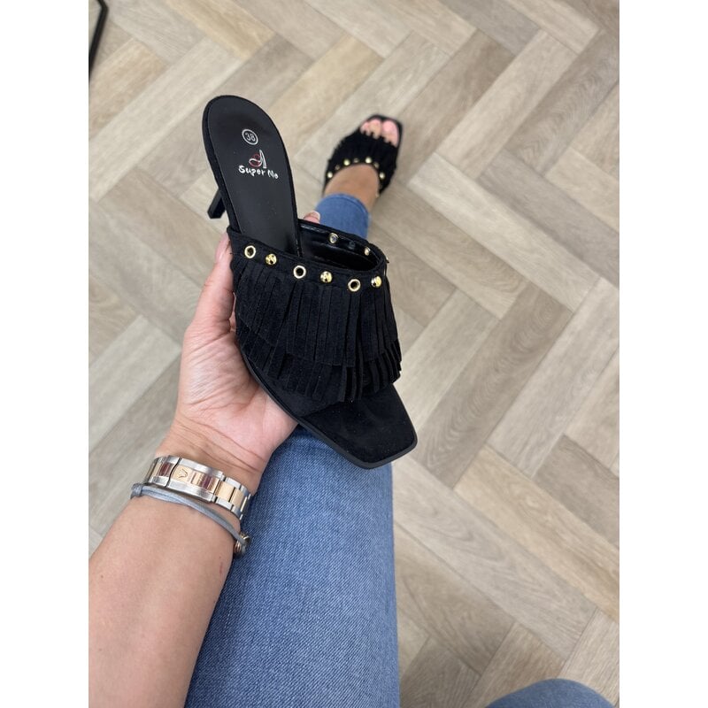Heels Franje Suede 826 Black