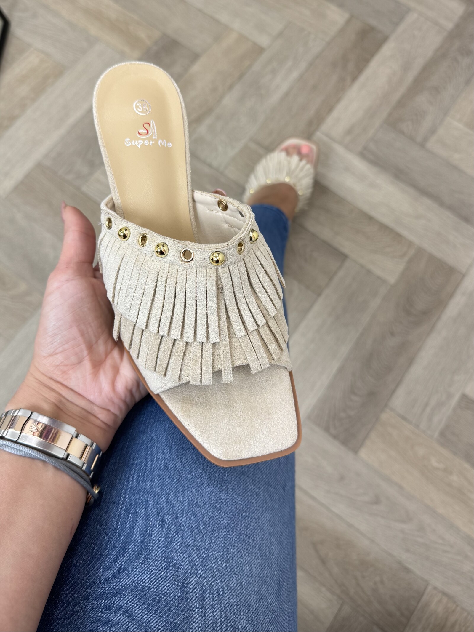 Heels Franje Suede 826 Beige