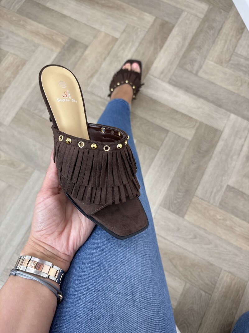 Heels Franje Suede 826 Choco