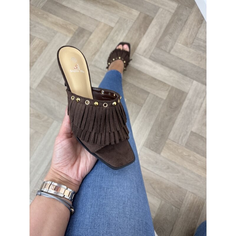 Heels Franje Suede 826 Choco