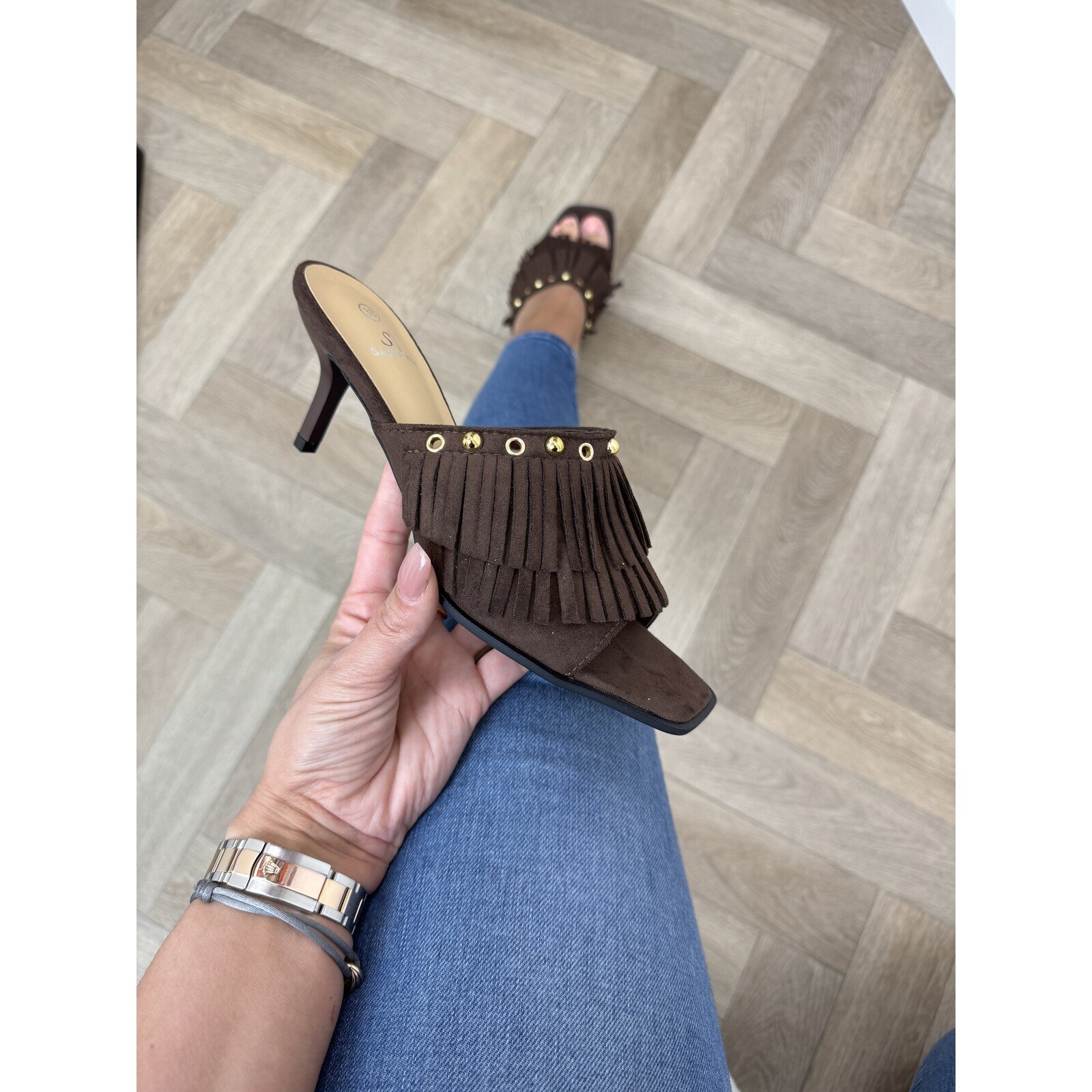Heels Franje Suede 826 Choco