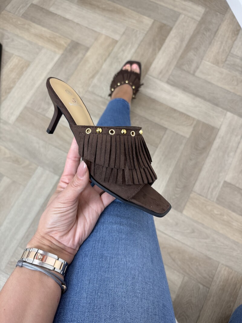 Heels Franje Suede 826 Choco