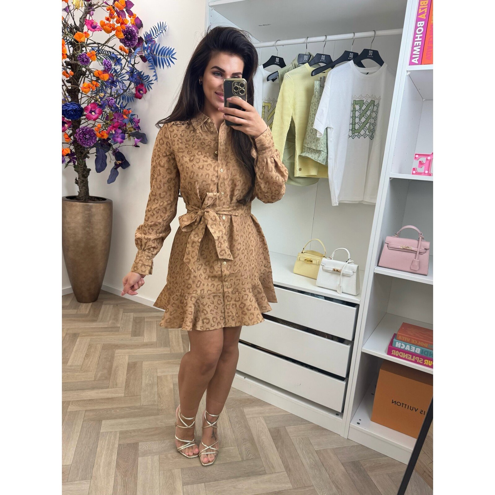 Nikkie Dress Pragues Leopard Travertine