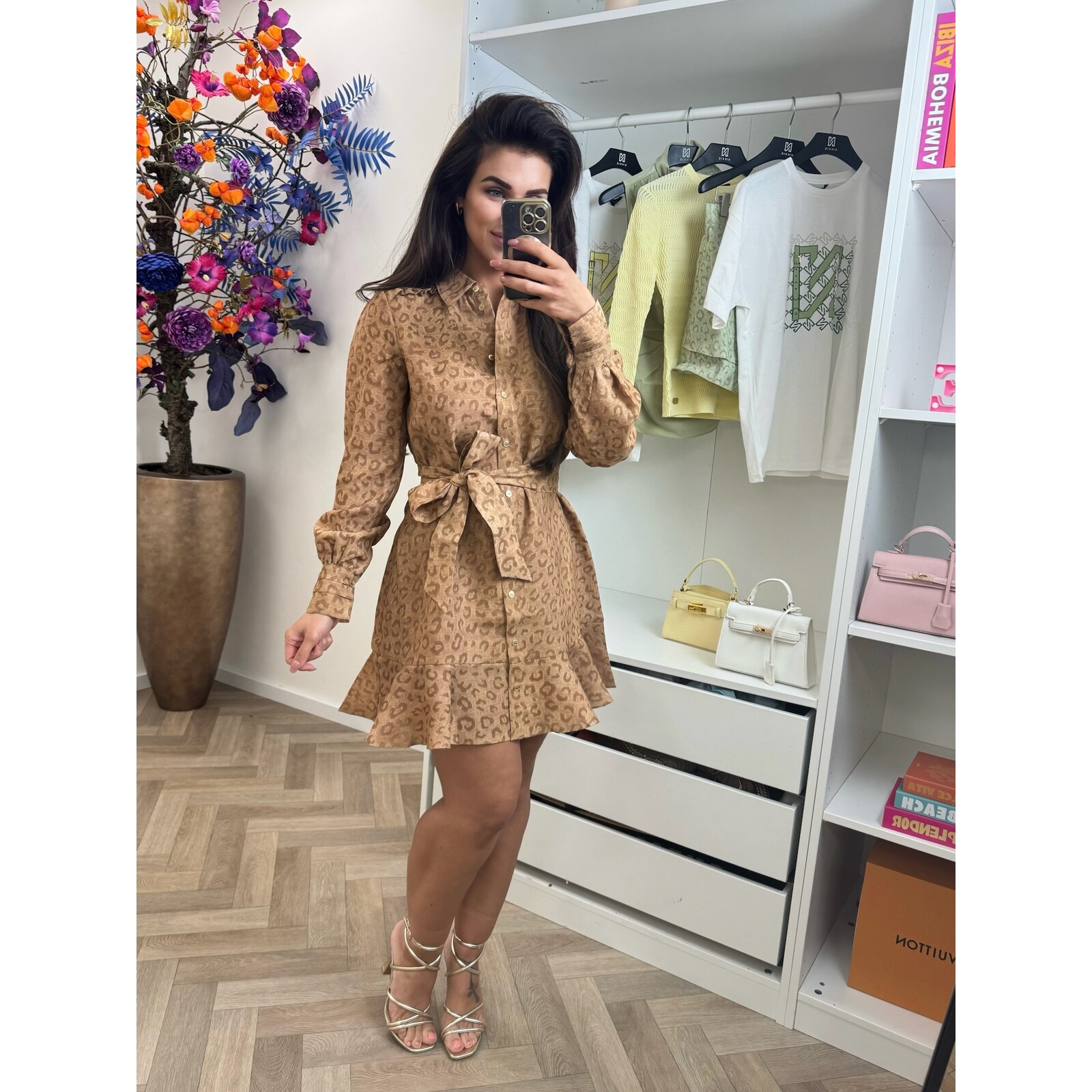 Nikkie Dress Pragues Leopard Travertine