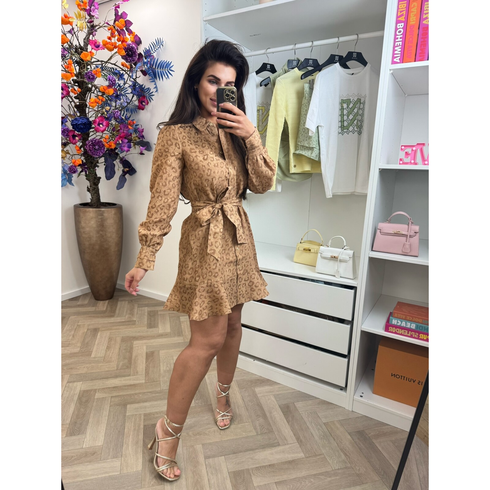 Nikkie Dress Pragues Leopard Travertine