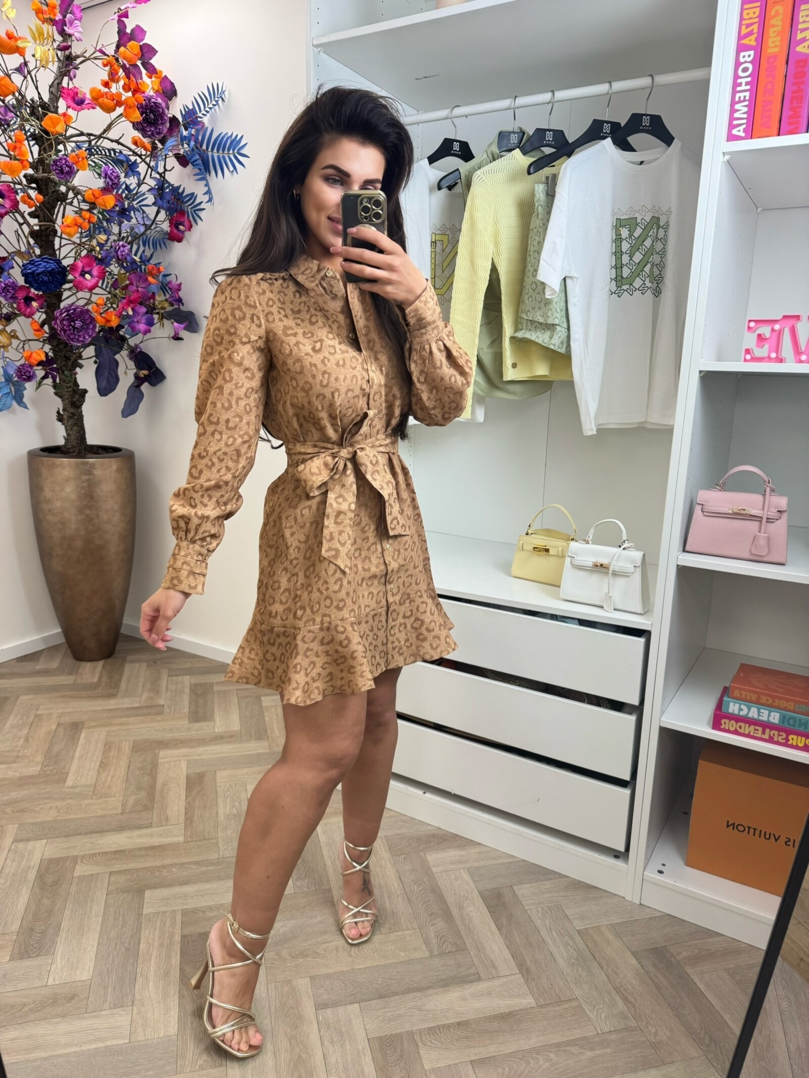 Nikkie Dress Pragues Leopard Travertine
