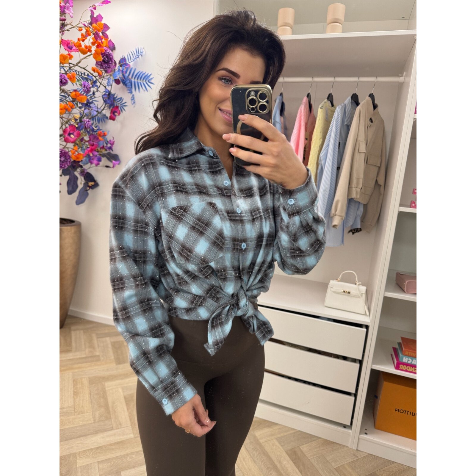 Ruit blouse Diamonds Blue EN125