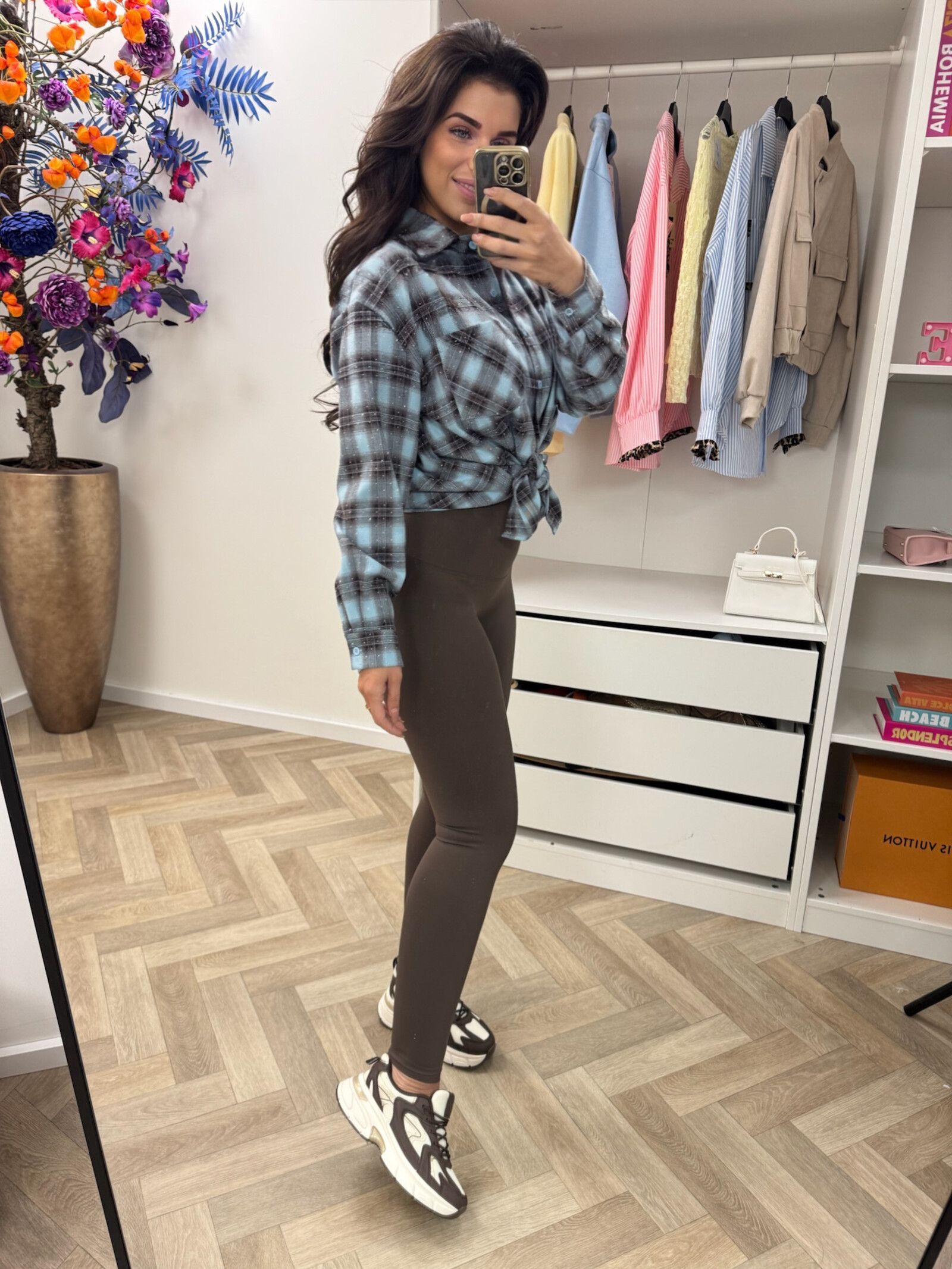 Ruit blouse Diamonds Blue EN125