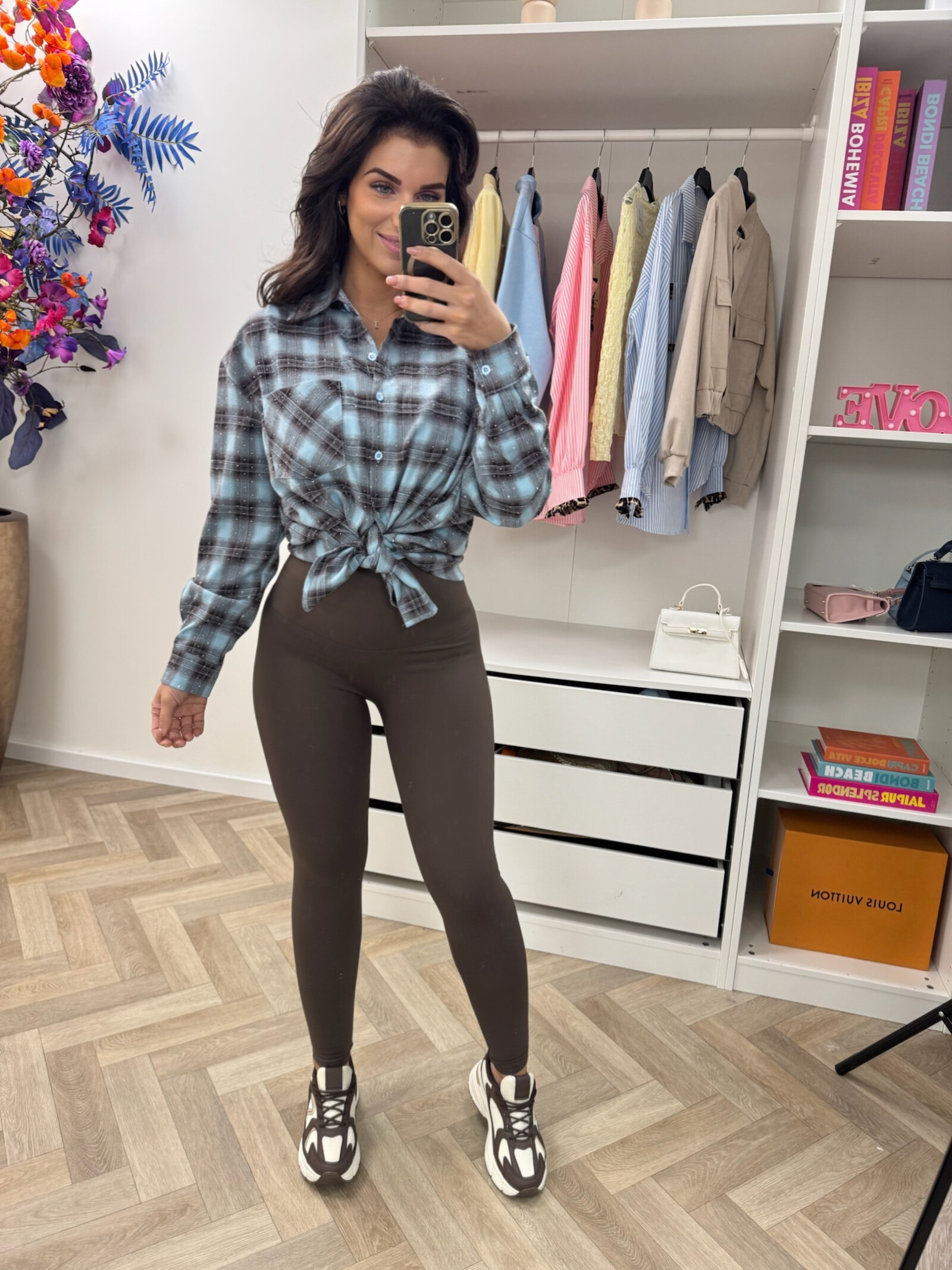 Ruit blouse Diamonds Blue EN125