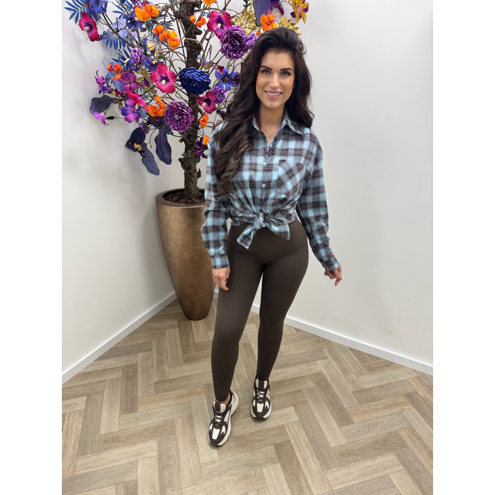 Ruit blouse Diamonds Blue EN125