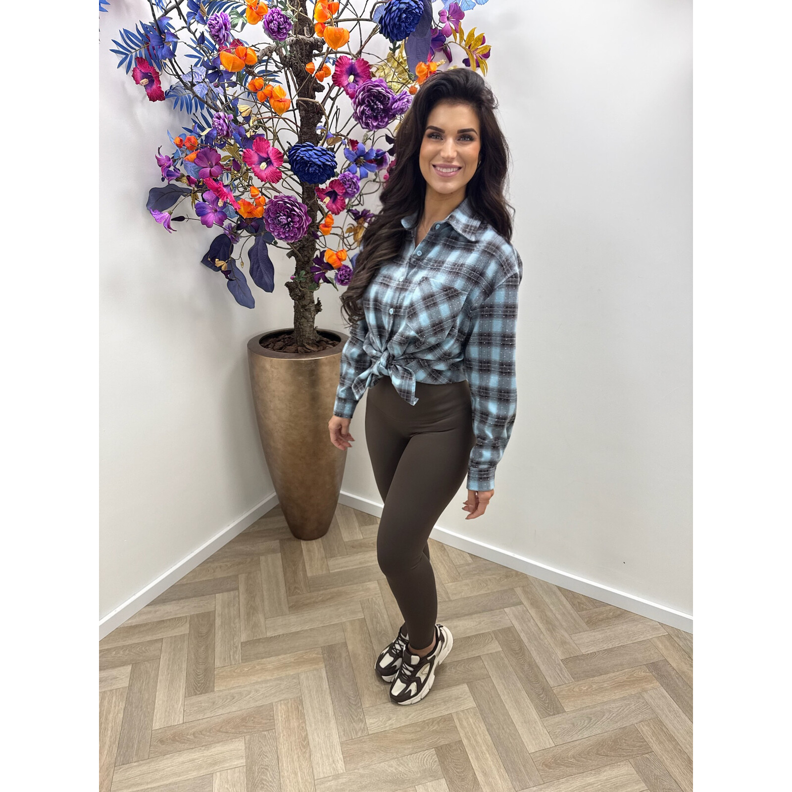 Ruit blouse Diamonds Blue EN125