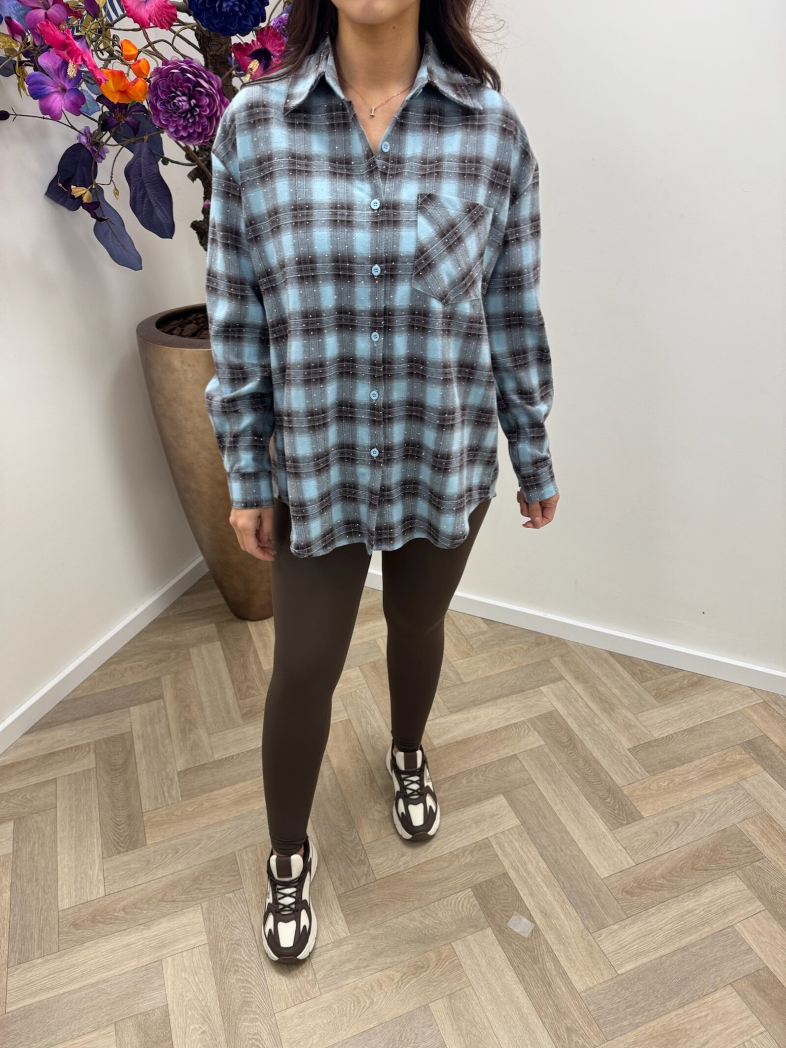 Ruit blouse Diamonds Blue EN125