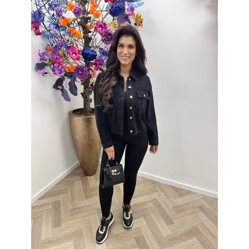 Denim jacket Black button HM3001-1