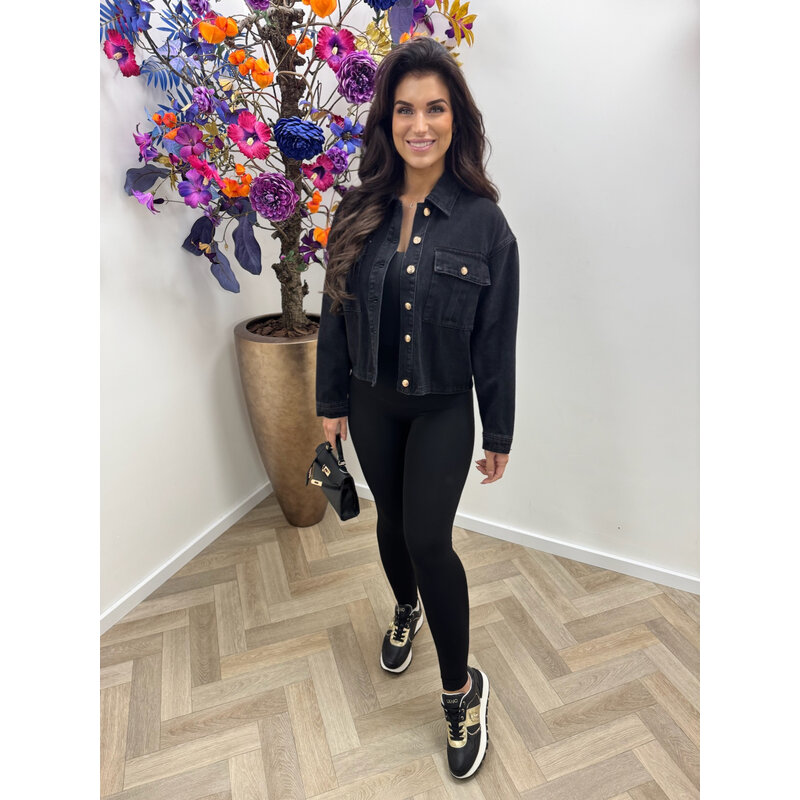 Denim jacket Black button HM3001-1