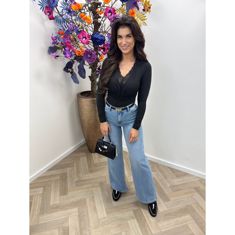 Travel Body Lace V hals HS10001 Black