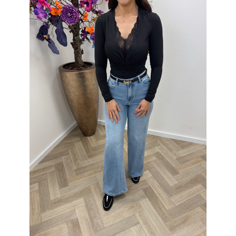 Travel Body Lace V hals HS10001 Black