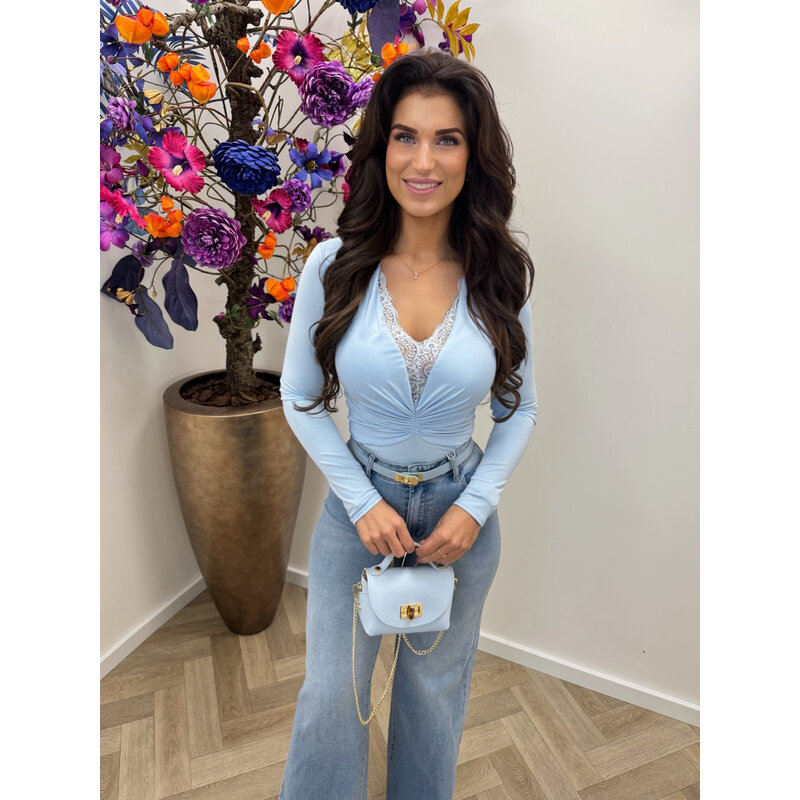 Travel Body Lace V hals HS10001 Light Blue