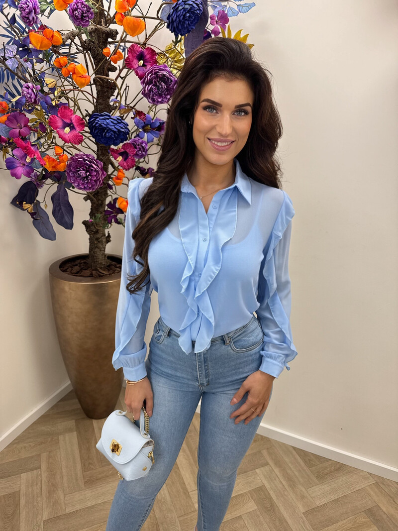 Blouse ruffle Kilky AP-2498 Light Blue