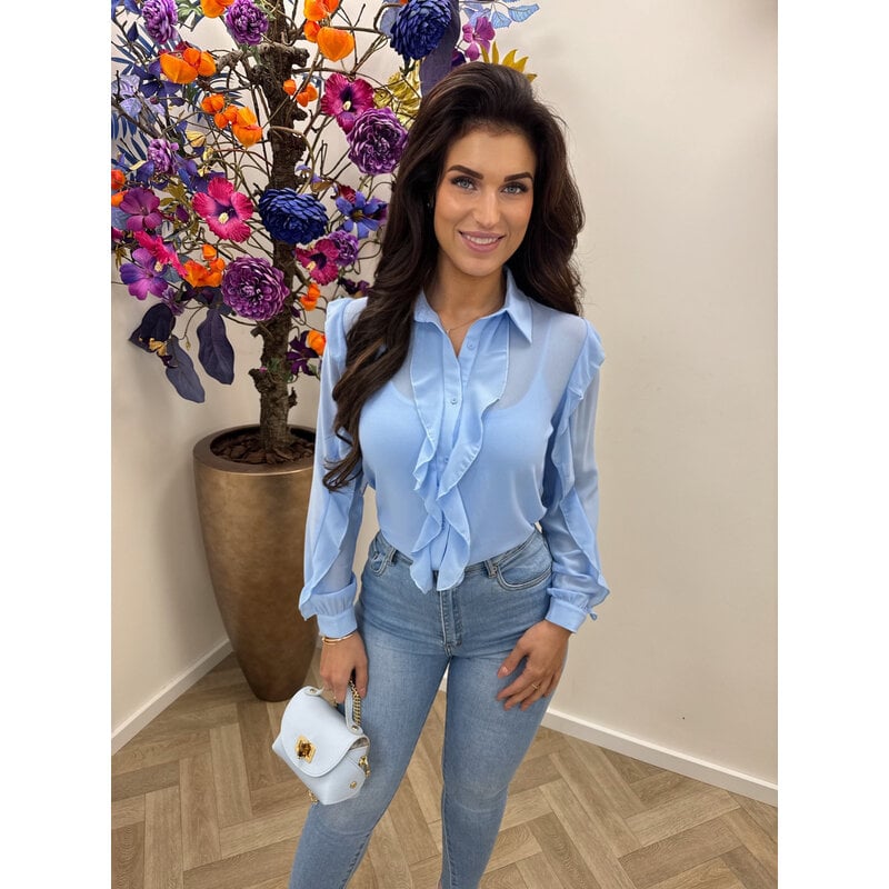 Blouse ruffle Kilky AP-2498 Light Blue