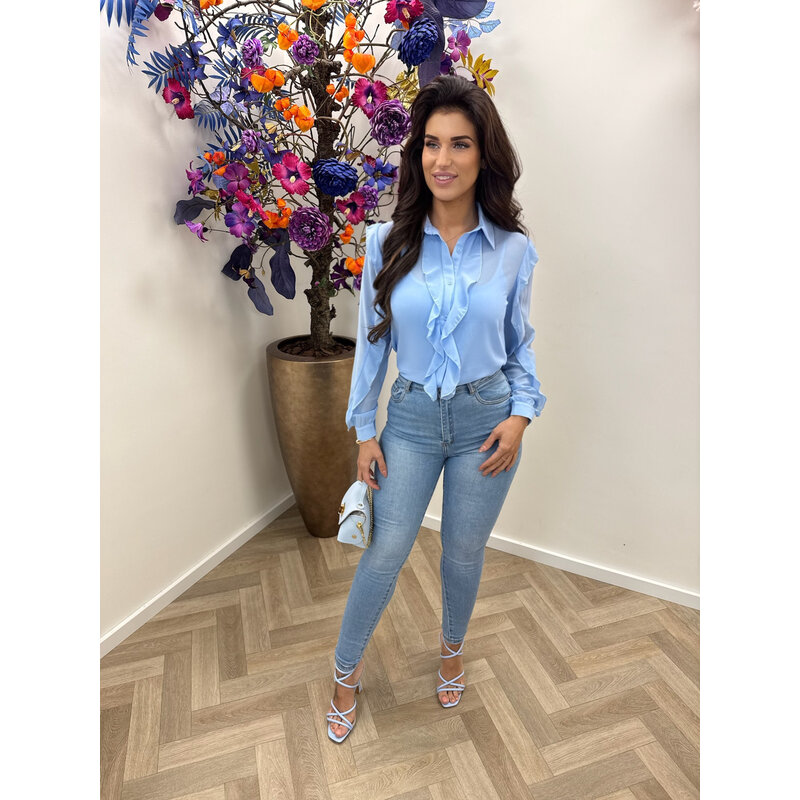 Blouse ruffle Kilky AP-2498 Light Blue