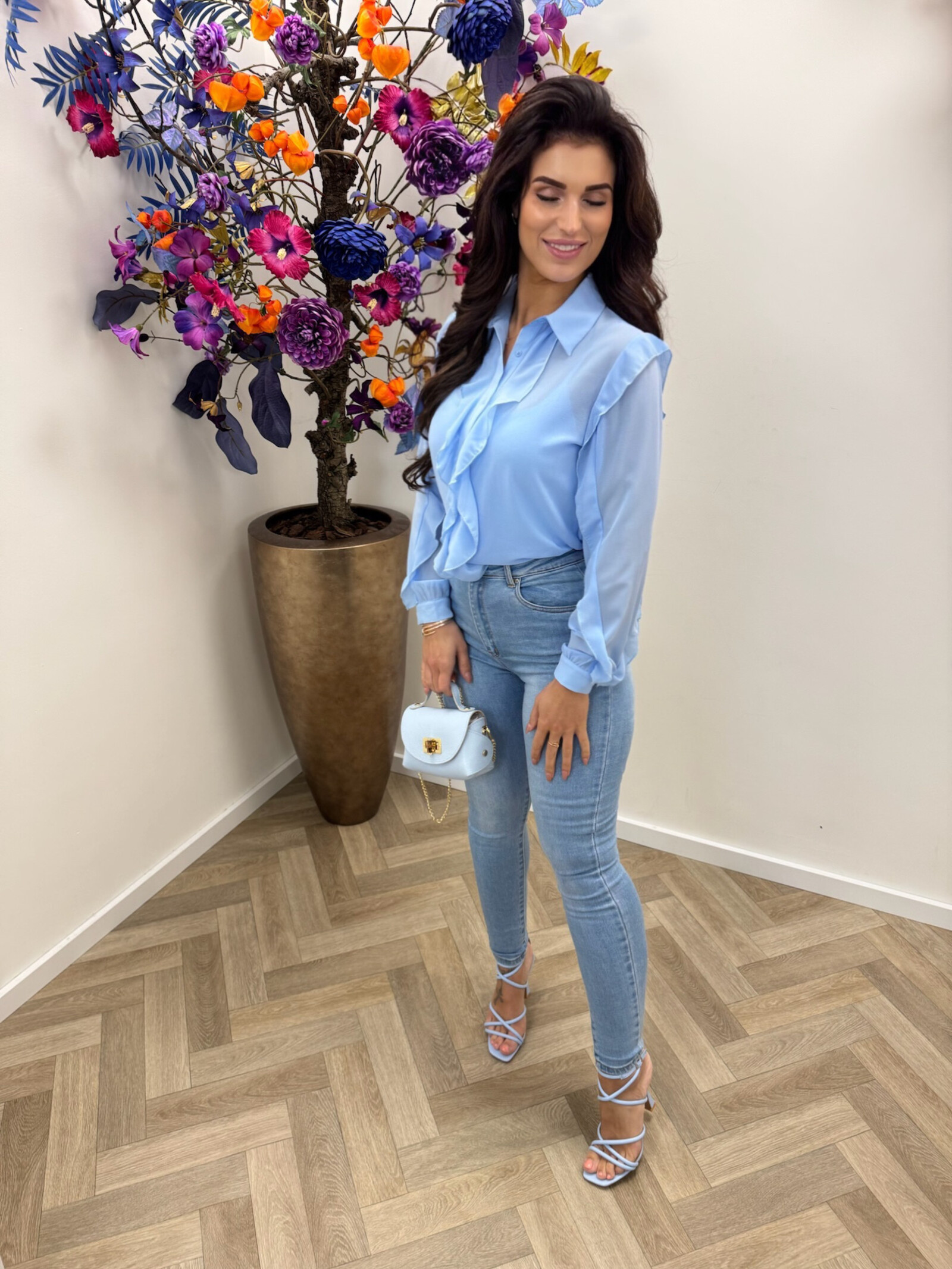 Blouse ruffle Kilky AP-2498 Light Blue