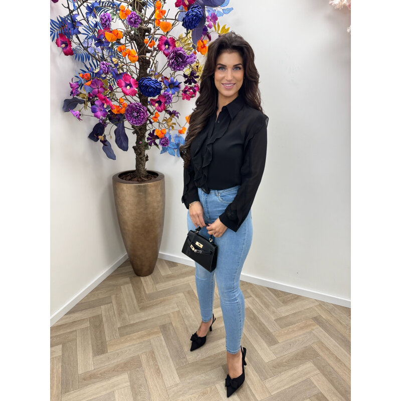 Blouse ruffle Kilky AP-2498 Black