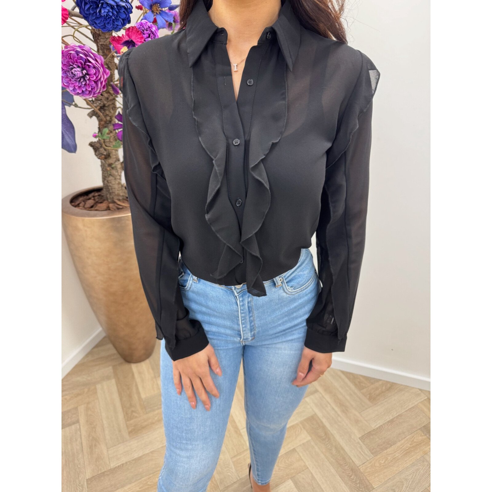 Blouse ruffle Kilky AP-2498 Black