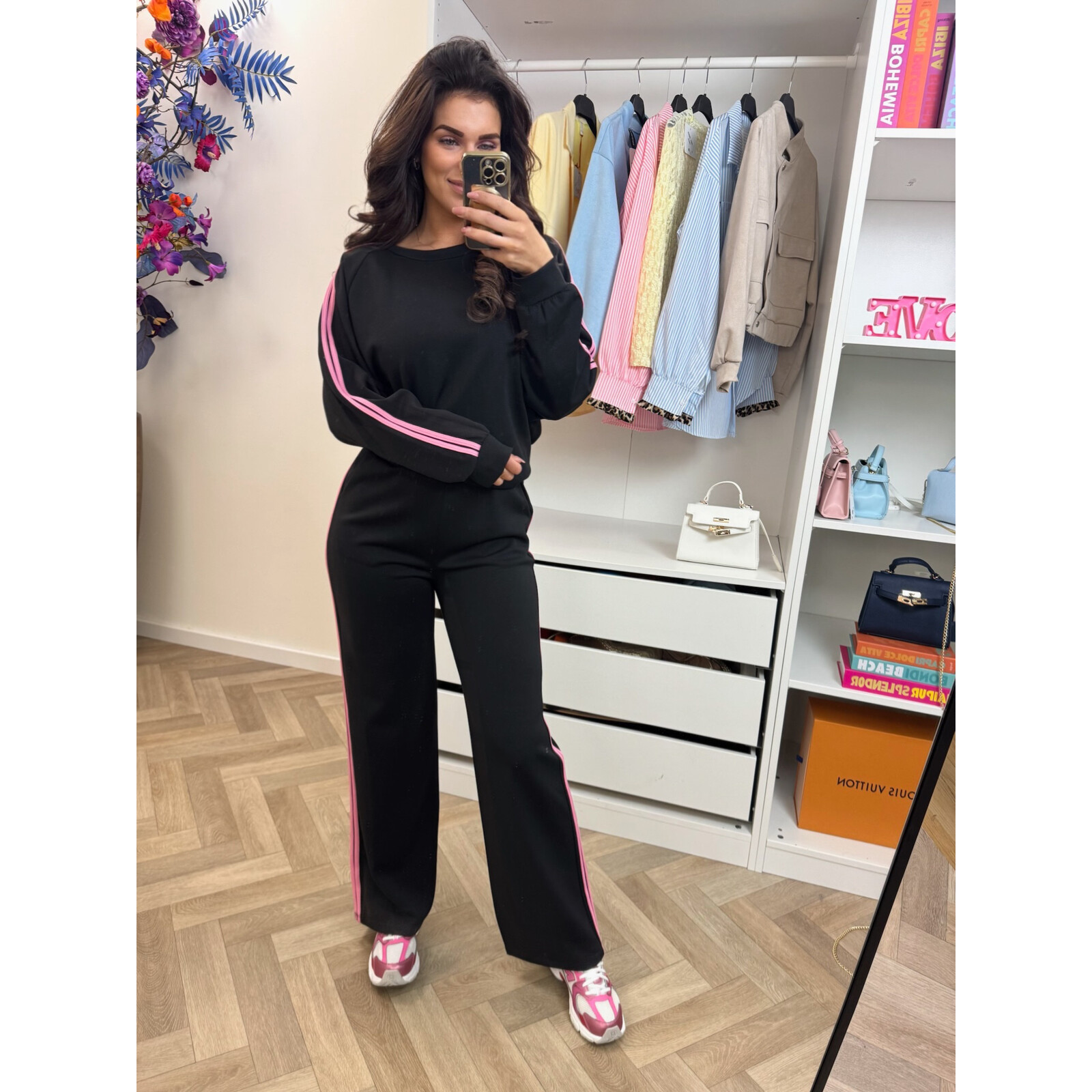 Joggingspak Stripes Black