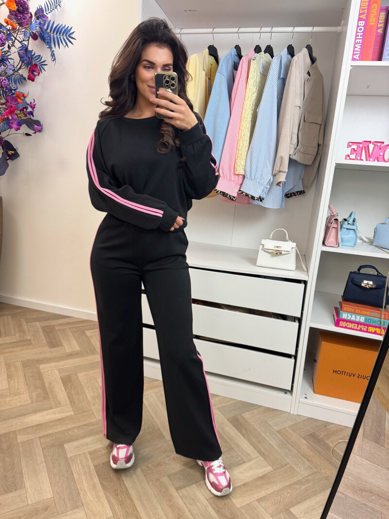 Joggingspak Stripes Black
